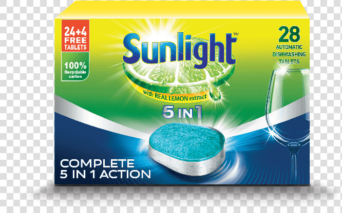 Sunlight Clean Boost Dishwasher Tablets   Sunlight Tablets  HD Png DownloadTransparent PNG