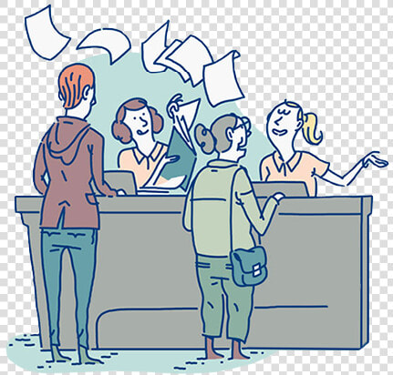 Office Front Desk With Papers Flying Everywhere   Illustration  HD Png DownloadTransparent PNG