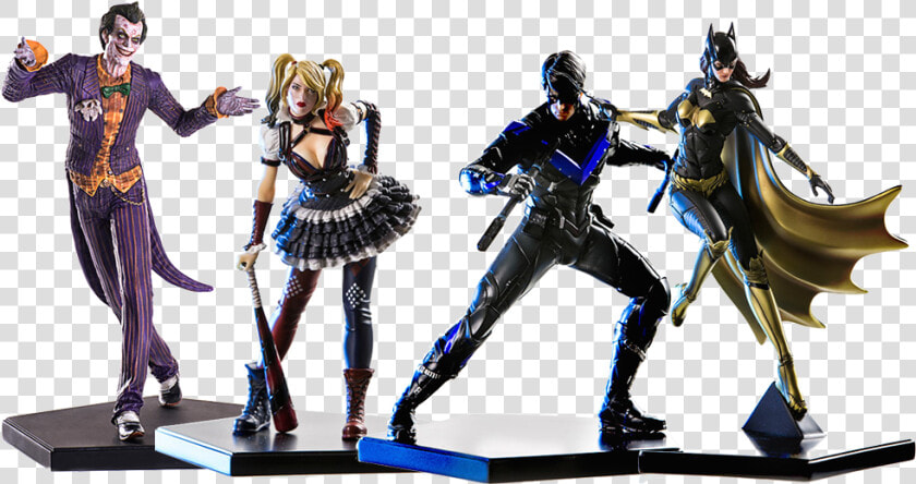 Iron Studios Batman Arkham Knight Joker Harley Nightwing   Batgirl Batman Arkham Knight Iron Studios  HD Png DownloadTransparent PNG