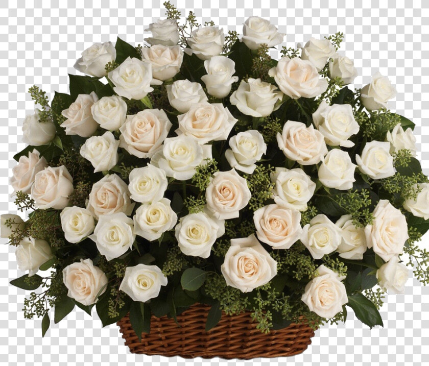 White Roses Png Hd Background Flower Bouquet In   Basket Of White Roses  Transparent PngTransparent PNG