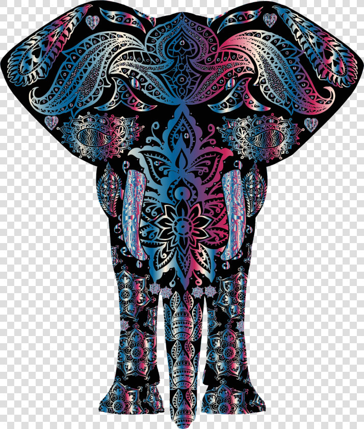 Bejeweled Floral Pattern Elephant Clip Arts   Mandala Colorful Elephant Art  HD Png DownloadTransparent PNG