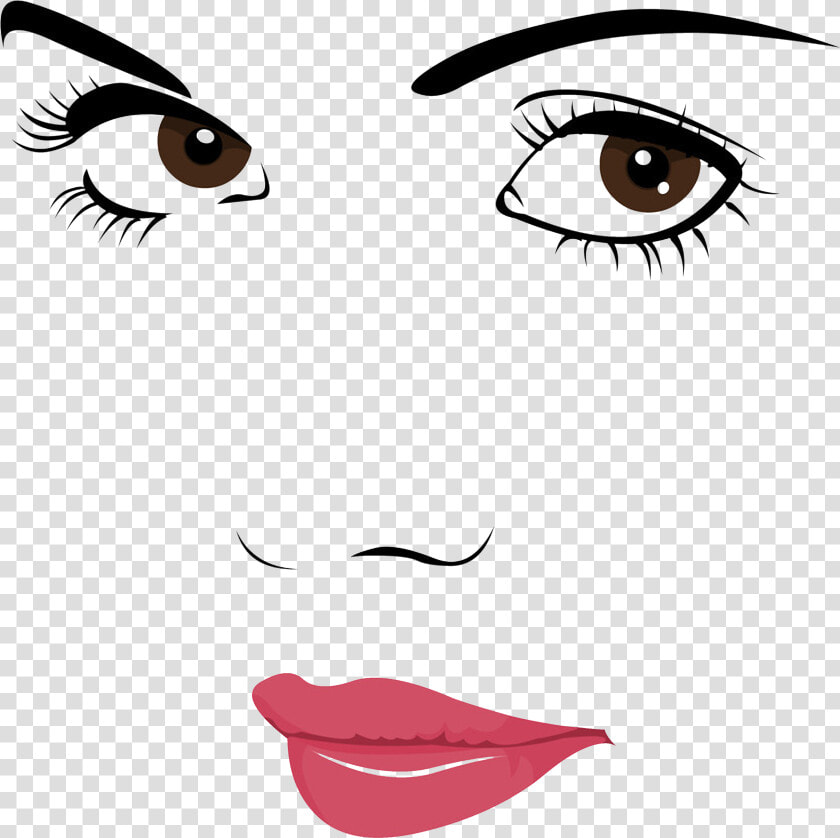 Drawing Eyelashes Lip   Woman Face Clipart Transparent Background  HD Png DownloadTransparent PNG