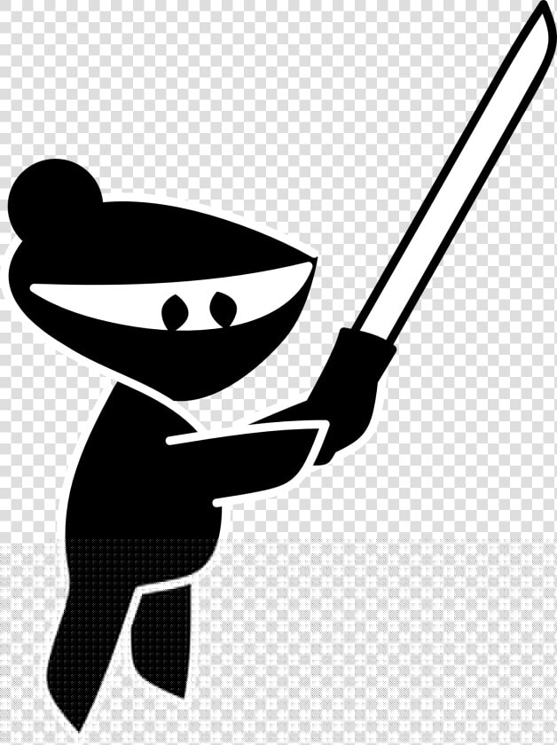 Ninja  Samurai  Sword  Cartoon  Warrior  Blade   Ninja Clip Art Black And White  HD Png DownloadTransparent PNG