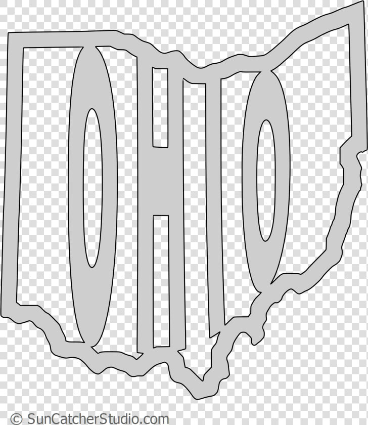 Ohio Map Shape Text  Outline Scalable Vector Graphic   Ohio Svg Free  HD Png DownloadTransparent PNG