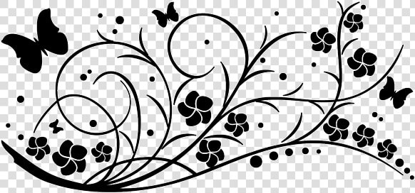 Flores Vector Black And White   Butterfly Border Clipart Black And White  HD Png DownloadTransparent PNG