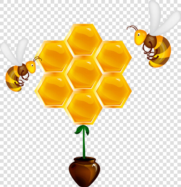 Le Miel Et Les Abeilles   Bee Comb Clip Art  HD Png DownloadTransparent PNG