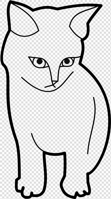 Sitting Cat Outline   Cat Clipart Black And White  HD Png DownloadTransparent PNG
