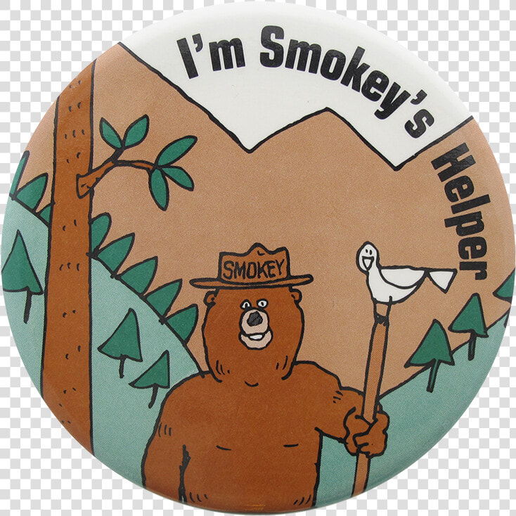 Smokey S Helper Cause Button Museum   Cartoon  HD Png DownloadTransparent PNG