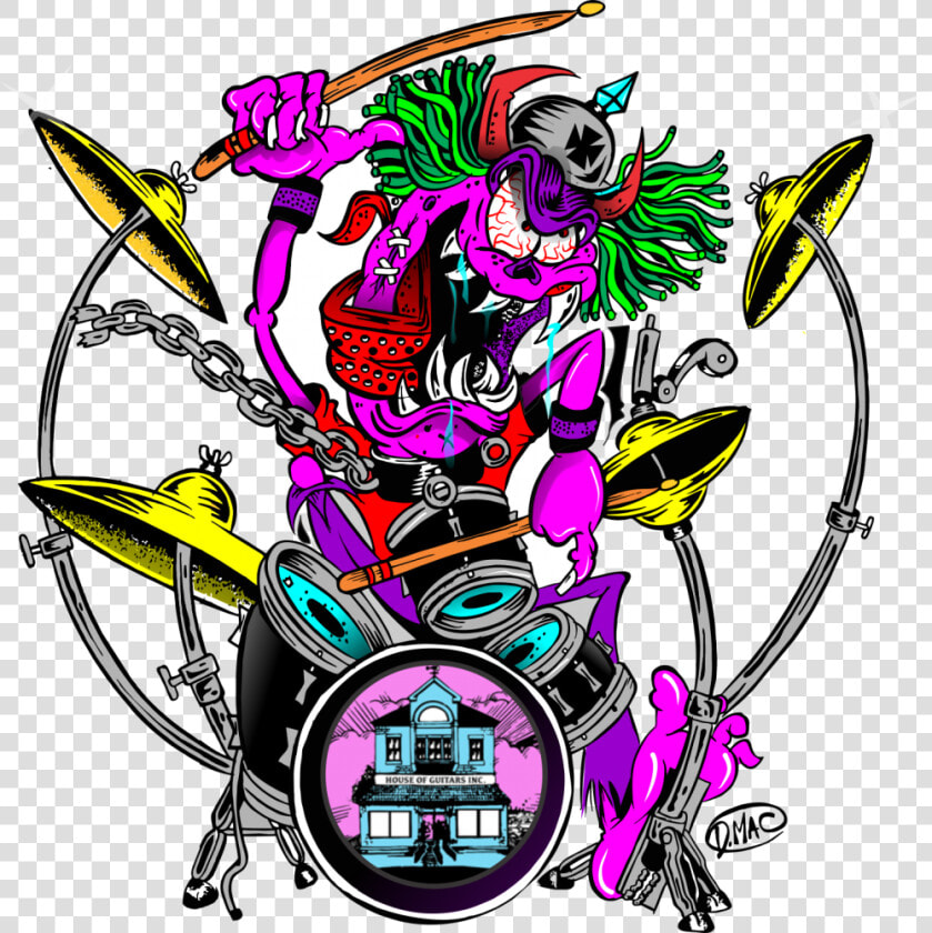 Custom Painted Guitars Doug Mac Art Illustrations Lowbrow   Illustration  HD Png DownloadTransparent PNG