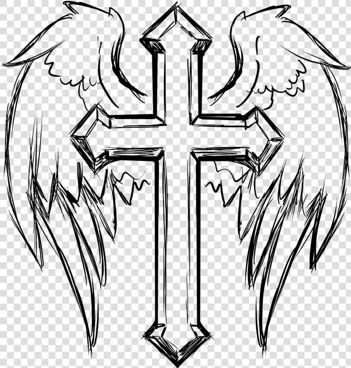 Free Transparent Library Huge Freebie Clip   Cross With Flowers Drawing  HD Png DownloadTransparent PNG