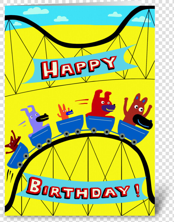 Roller Coaster Birthday Greeting Card   Birthday Wishes Roller Coaster  HD Png DownloadTransparent PNG