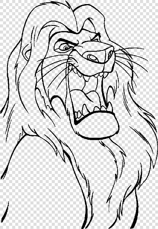 Transparent Angry Lion Png   Mufasa Lion King Coloring Pages  Png DownloadTransparent PNG