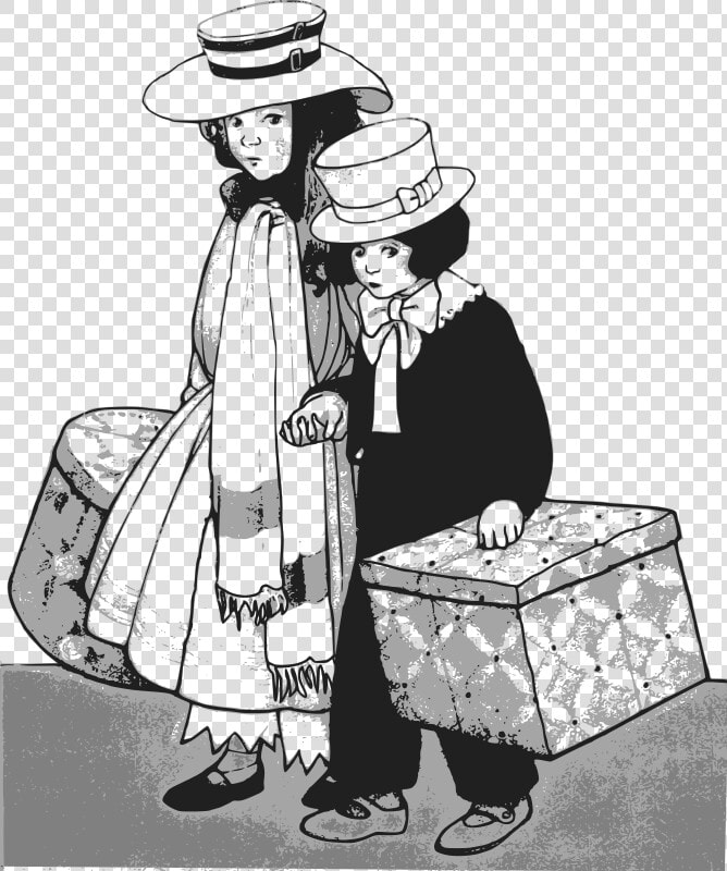 4 Brothers Clipart Black And White   Brother And Sister Traveling  HD Png DownloadTransparent PNG