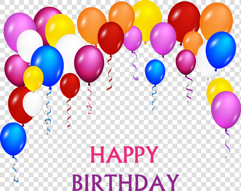 Streamers Vector Balloon   Birthday Wish Card Design  HD Png DownloadTransparent PNG