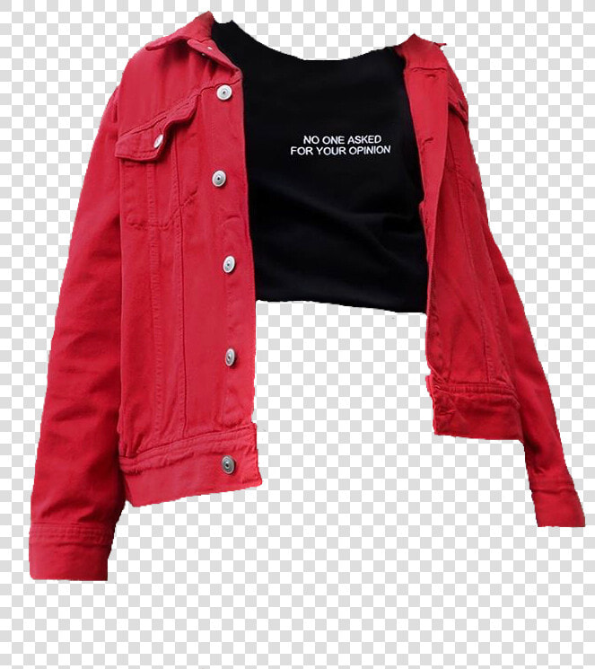  shirt  grunge  red  black  croptop  jacket  moodboard   Leather Jacket  HD Png DownloadTransparent PNG