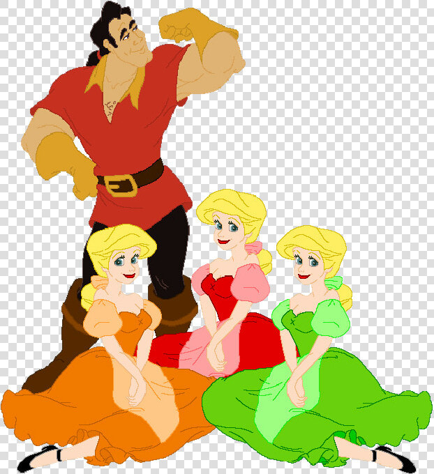 Disney Clipart For Girls   Gaston And Silly Girls  HD Png DownloadTransparent PNG