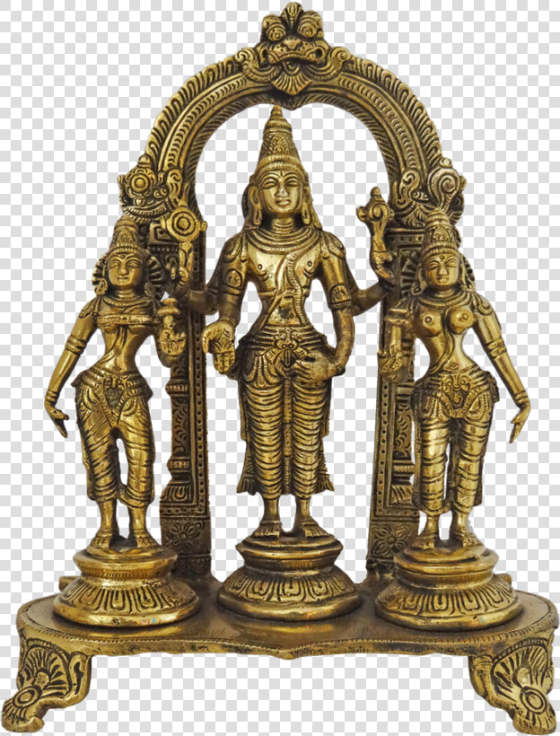 Divine Lord Venkateswara Sridevi Bhudevi Brass Statue    Bronze  HD Png DownloadTransparent PNG