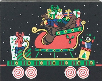 Santa S Sleigh Train Car From Vintage North Pole Handcrafted   Wooden Block  HD Png DownloadTransparent PNG