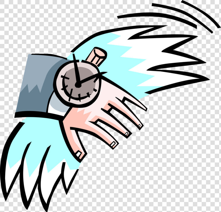 Vector Illustration Of Time Flies With Wristwatch  HD Png DownloadTransparent PNG