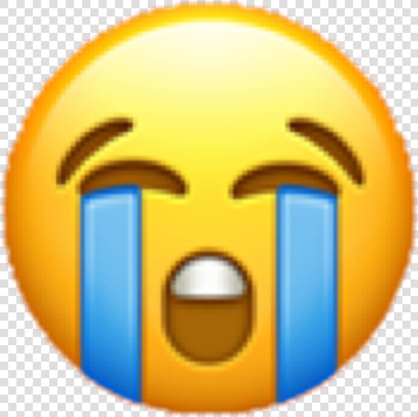  tears  crying  emoji  yellow  sad  blue  freetoedit   Crying Emoji Ios  HD Png DownloadTransparent PNG