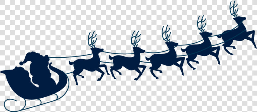 Transparent Santa And Reindeer Silhouette Png   Santa Sleigh Silhouette Png Transparent  Png DownloadTransparent PNG