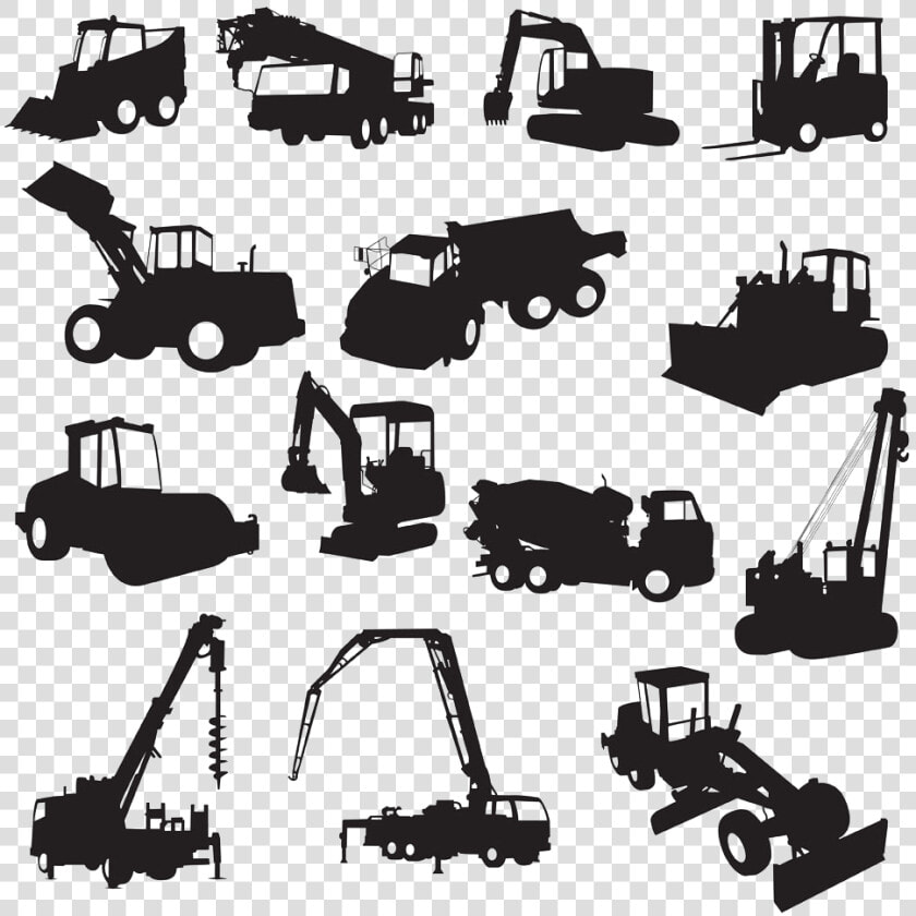 Heavy Equipment Architectural Engineering Silhouette   Construction Heavy Equipment Silhouette  HD Png DownloadTransparent PNG