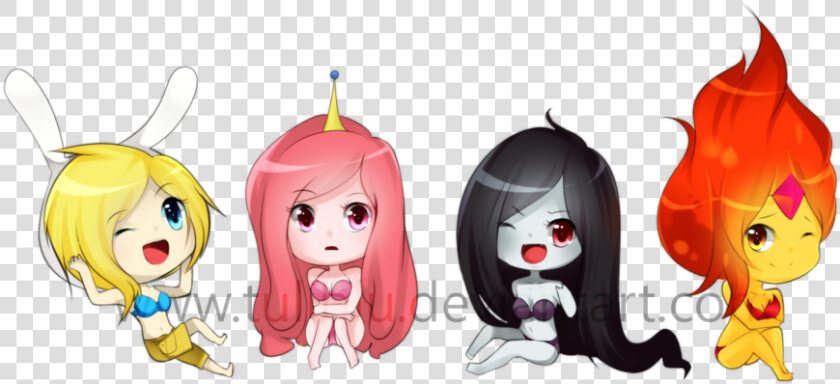 Chibi Bikini Adventure Girls   Flame Princess Chibi Adventure Time  HD Png DownloadTransparent PNG
