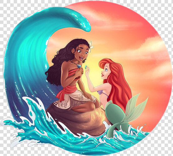  moana  ocean  disney  mermaid  mermaids  thelittlemermaid   Moana And Ariel  HD Png DownloadTransparent PNG