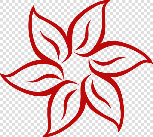 Red Flower Svg Clip Arts   Flower Clipart B W  HD Png DownloadTransparent PNG
