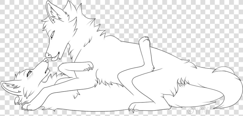 Drawing Couples Art   Deviantart Wolf Couple Lineart  HD Png DownloadTransparent PNG
