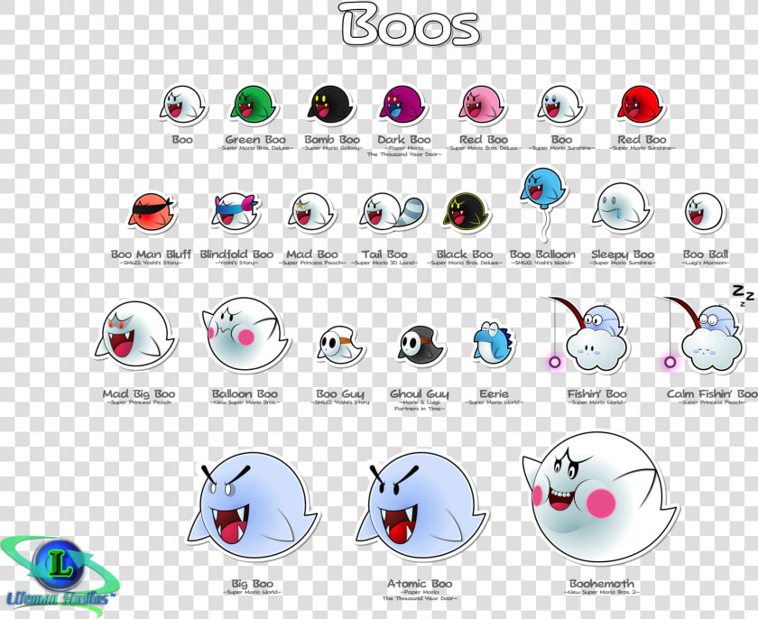 Transparent Super Mario World Png   Super Mario All Boos  Png DownloadTransparent PNG