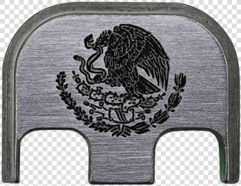 Mexican Eagle Titanium Brushed Finish Back Plate   Gold Mexican Coat Of Arms  HD Png DownloadTransparent PNG