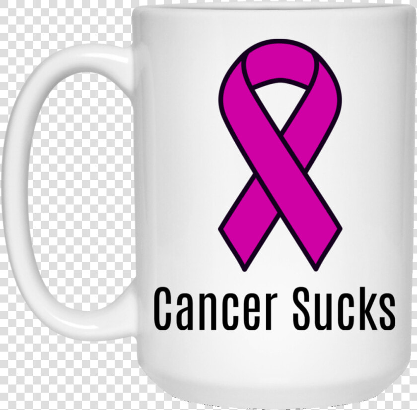 Cancer Sucks Purple Ribbon Cancer Awareness 15 Oz   Transparent Background Cervical Cancer Ribbon  HD Png DownloadTransparent PNG