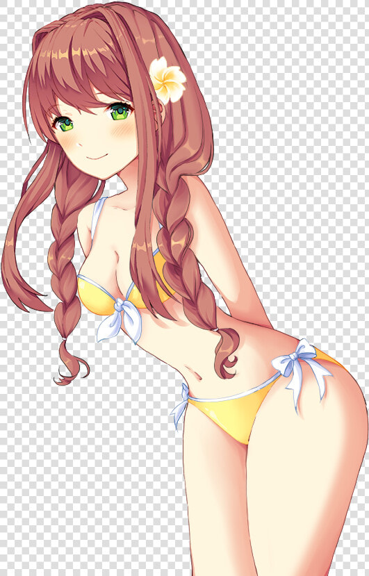 Doki Doki Literature Club Hair Clothing Anime Human   Doki Doki Literature Club Monika Bikini  HD Png DownloadTransparent PNG