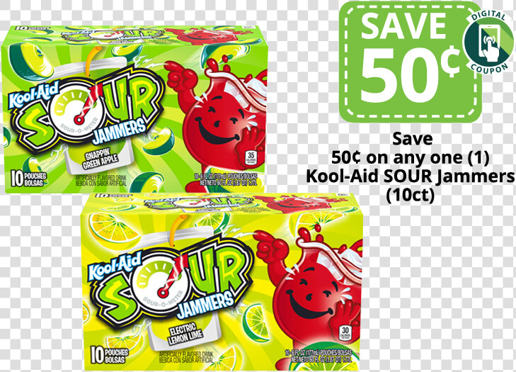Packages Of Kool aid Sour Jammers Drink Pouches   Kool Aid Sour Jammers  HD Png DownloadTransparent PNG
