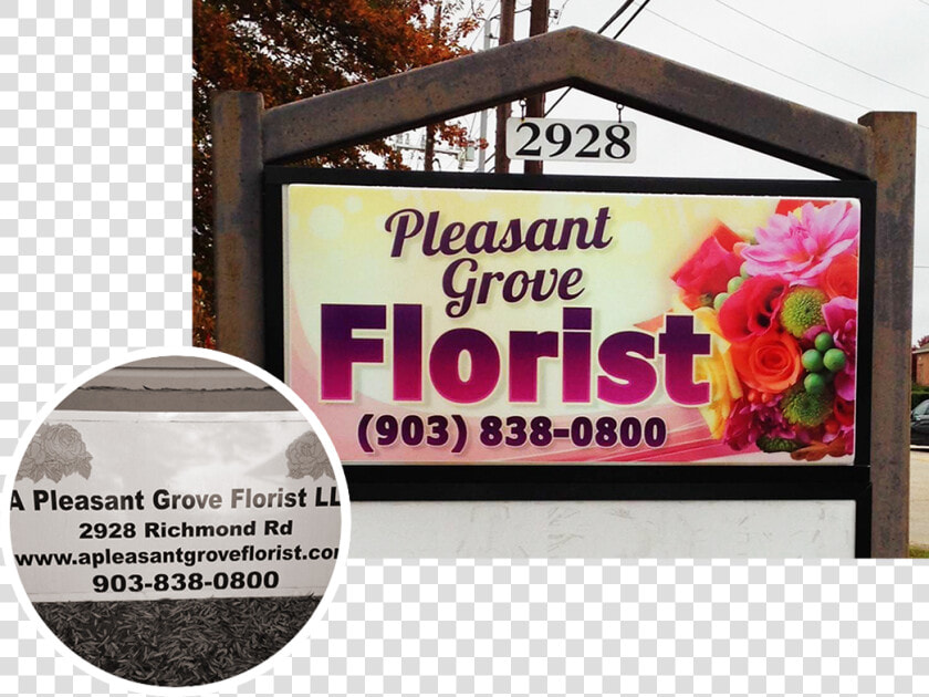 Pleasant Grove Florist Sign Before And After   Florist Signs  HD Png DownloadTransparent PNG