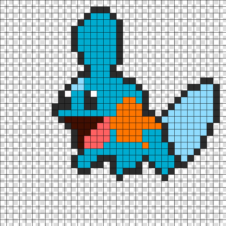 Mudkip Perler Bead Pattern   Bead Sprite   Pixel Art Pokémon Go  HD Png DownloadTransparent PNG