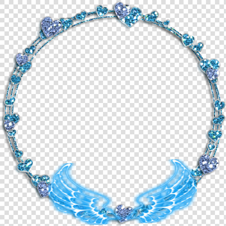  mq  circle  pearls  neon  wings  frame  frames  border   Blue Glitter Circle Png  Transparent PngTransparent PNG