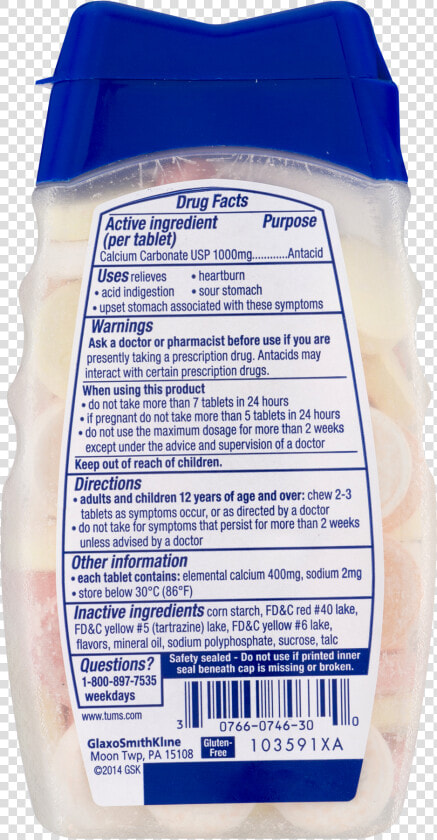 Tums Ingredients  HD Png DownloadTransparent PNG