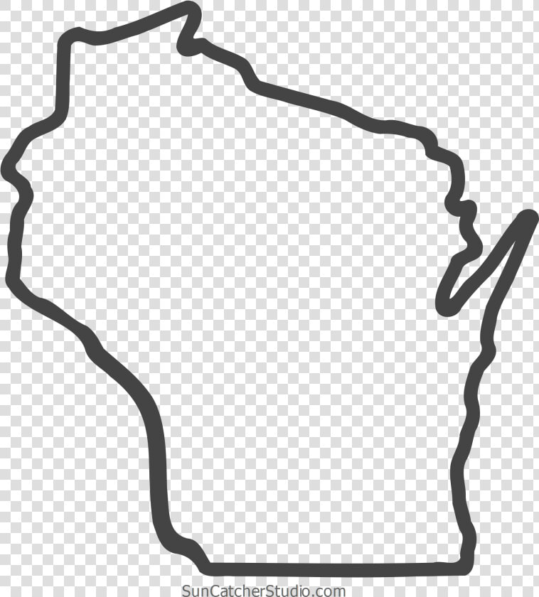 Free Wisconsin Outline With Home On Border  Cricut   Wisconsin State Outline  HD Png DownloadTransparent PNG