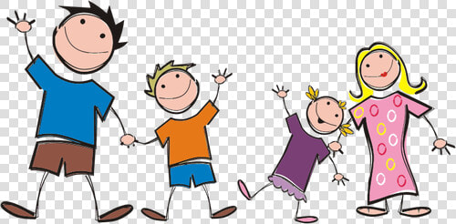 Stick Figure Family Vector Clip Art   Happy Family Clipart  HD Png DownloadTransparent PNG