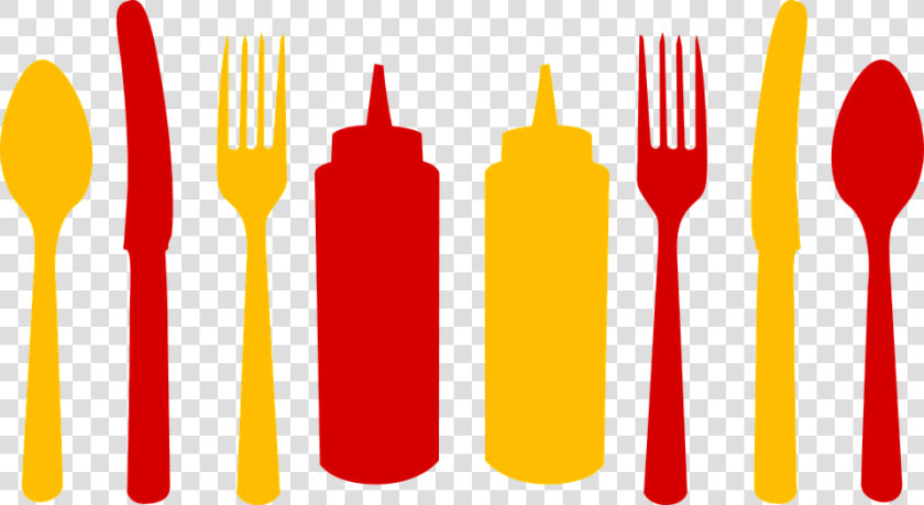 Bar  Ketchup  Cutlery  Spoon  Fork  Knife  Plastic    Ketchup And Mustard Bottles Clipart  HD Png DownloadTransparent PNG