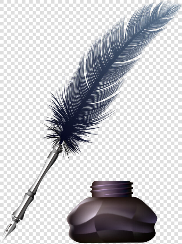 Transparent Inkwell Clipart   Ink Feather Pen Png  Png DownloadTransparent PNG