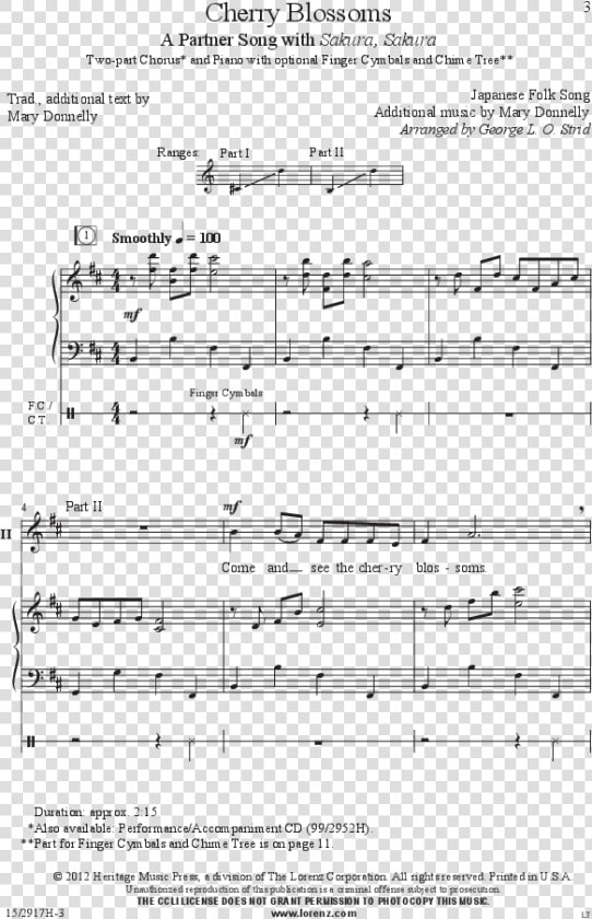 Product Thumbnail   Sakura Cherry Blossom Sheet Music  HD Png DownloadTransparent PNG
