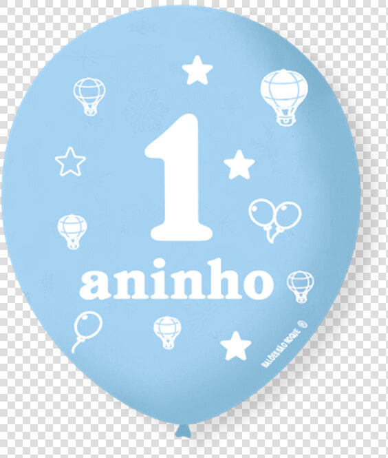 Balão São Roque N°9 C 25un Decorado 1 Aninho Azul Baby   1 Aninho  HD Png DownloadTransparent PNG