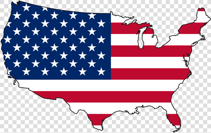 Flag Of The United States Map Clip Art   Map Of Usa With Flag  HD Png DownloadTransparent PNG