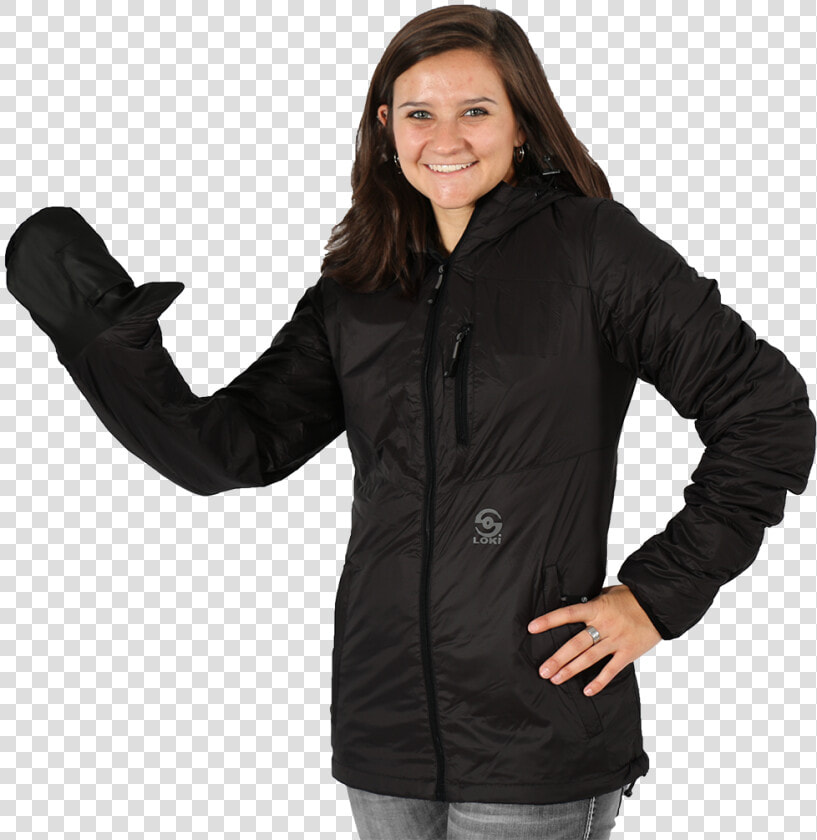 Women S Canyon Puffy Jacket   Coat With Gloves Attached  HD Png DownloadTransparent PNG