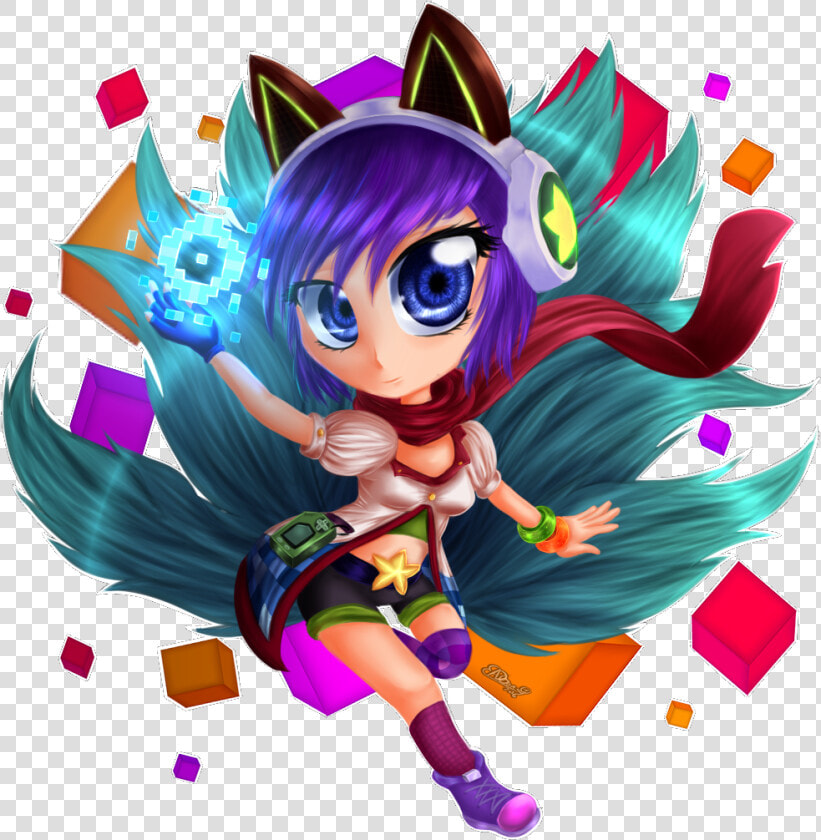 Graphic design   Ahri Chibi Png Arcade  Transparent PngTransparent PNG